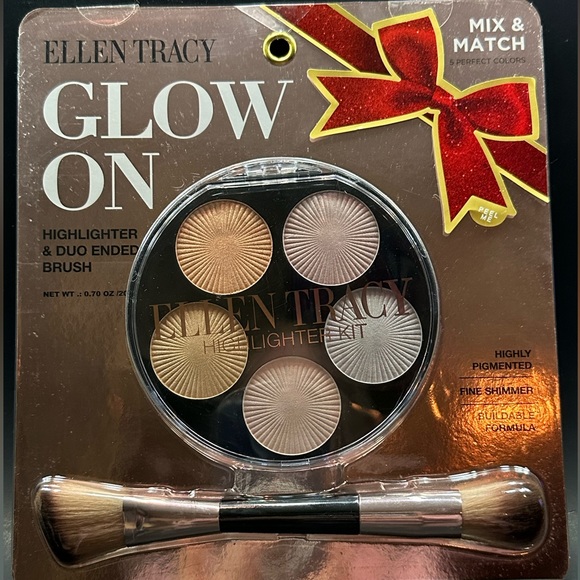 Ellen Tracy Highlighter GLOW Collection & DUO ENDED BRUSH *pigmented *shimmer - Picture 1 of 5